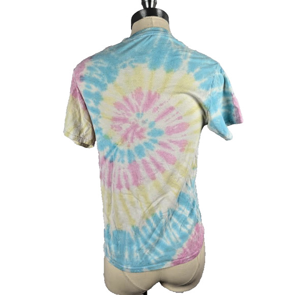 Naruto Shippuden X Hello Kitty Women's T Shirt Size M Tie Dye Pink Blue - Picture 3 of 4